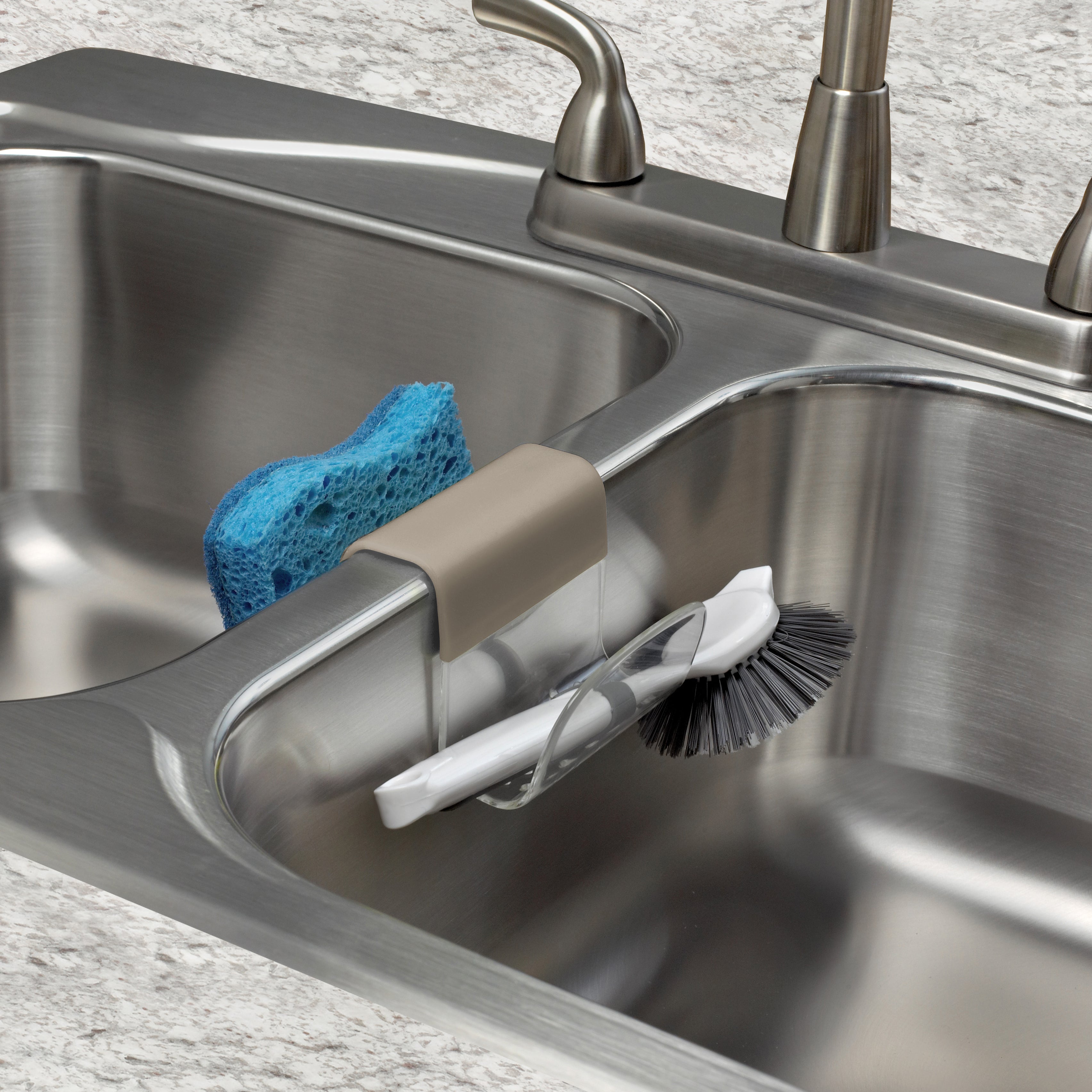 Cora Sponge & Brush Sink Saddle Spectrum Warm Gray