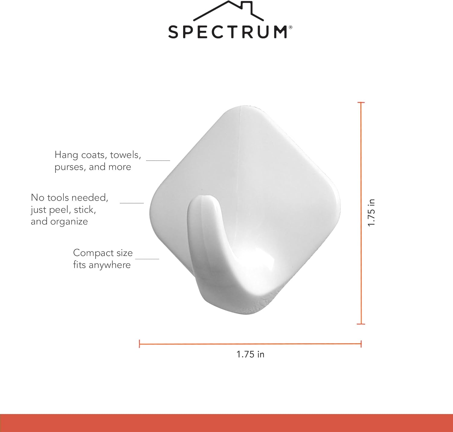 Adhesive Diamond Hook - Set of 4 Spectrum