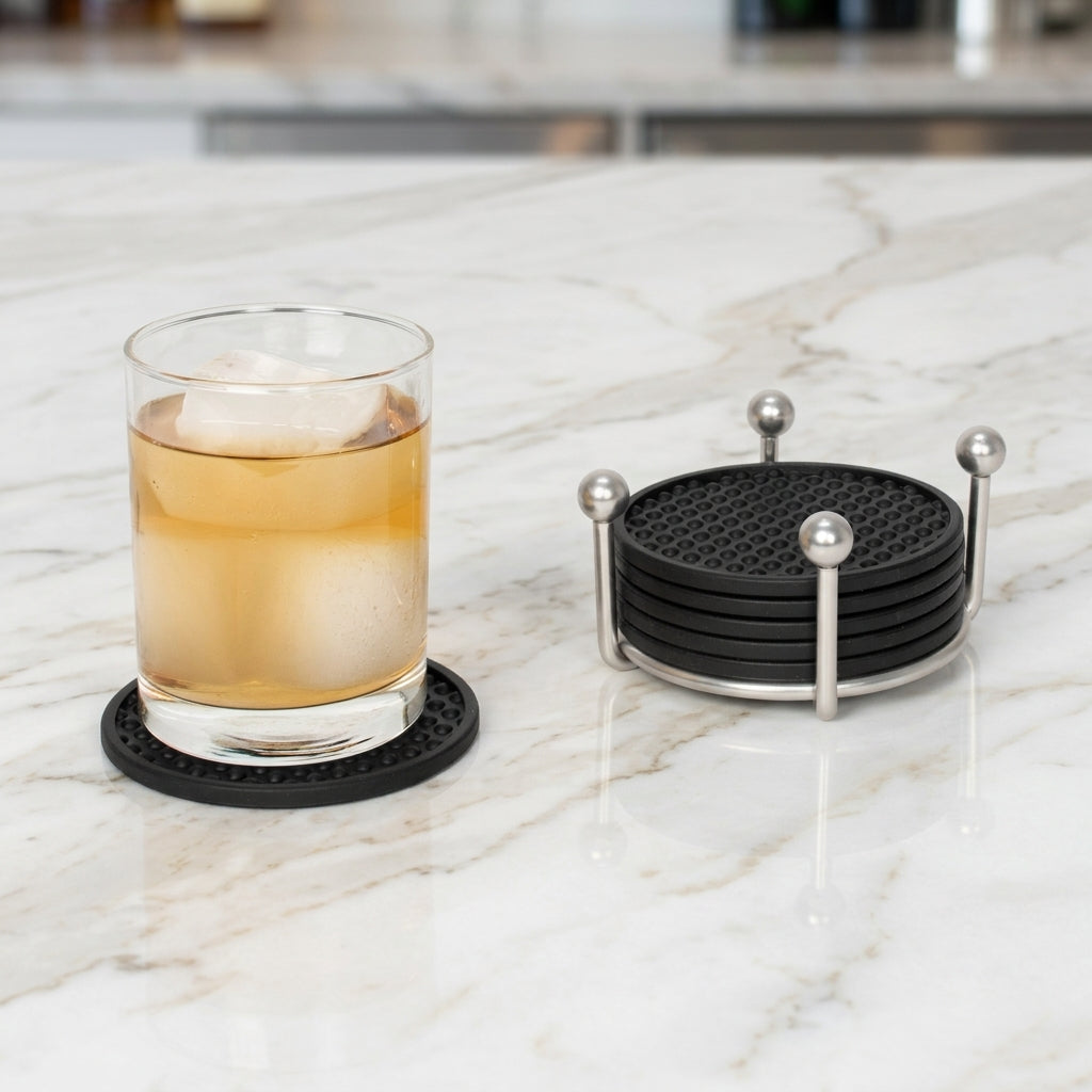 Pantry Works Coaster Container with 6 Coasters Spectrum