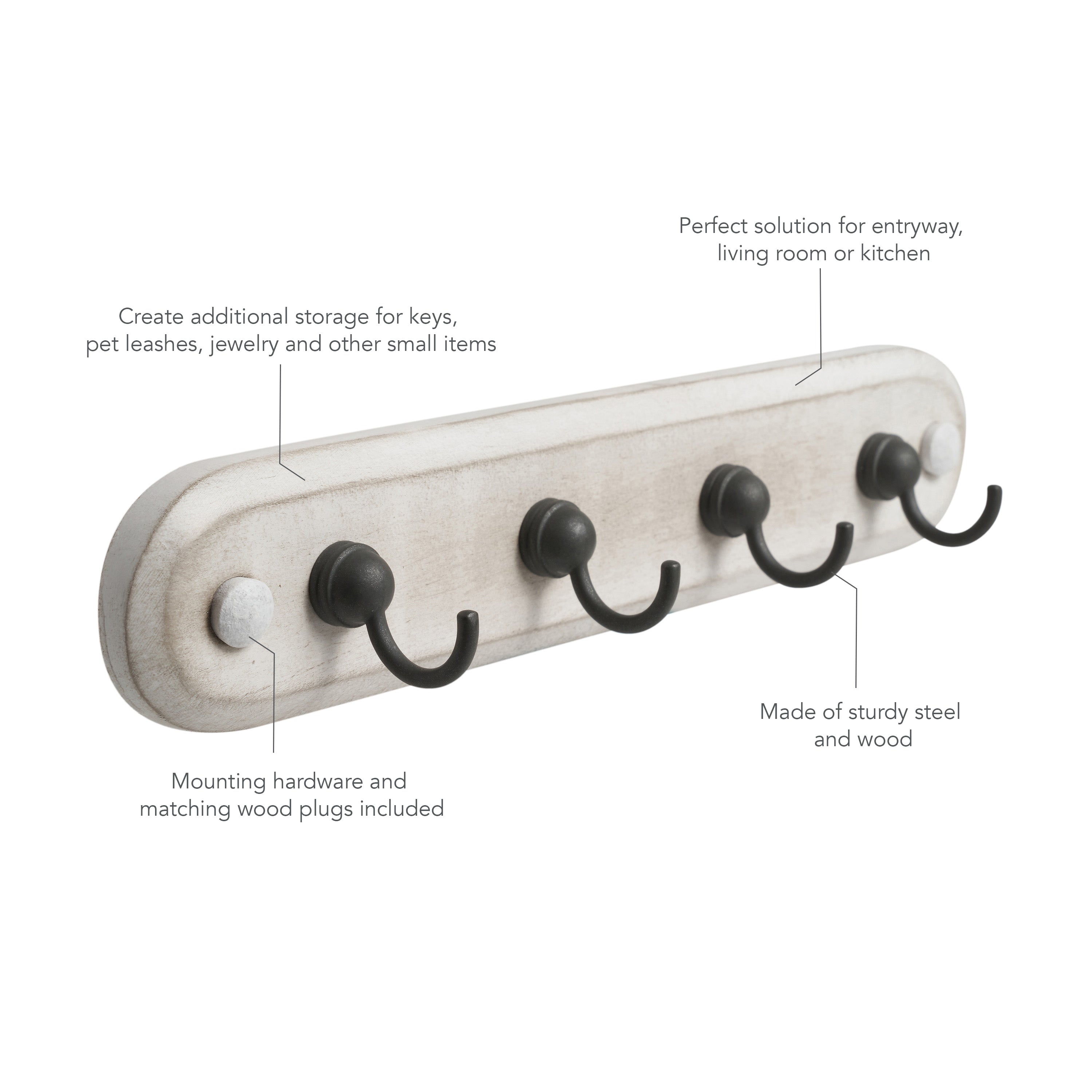 Key Rack 4 Hooks Spectrum