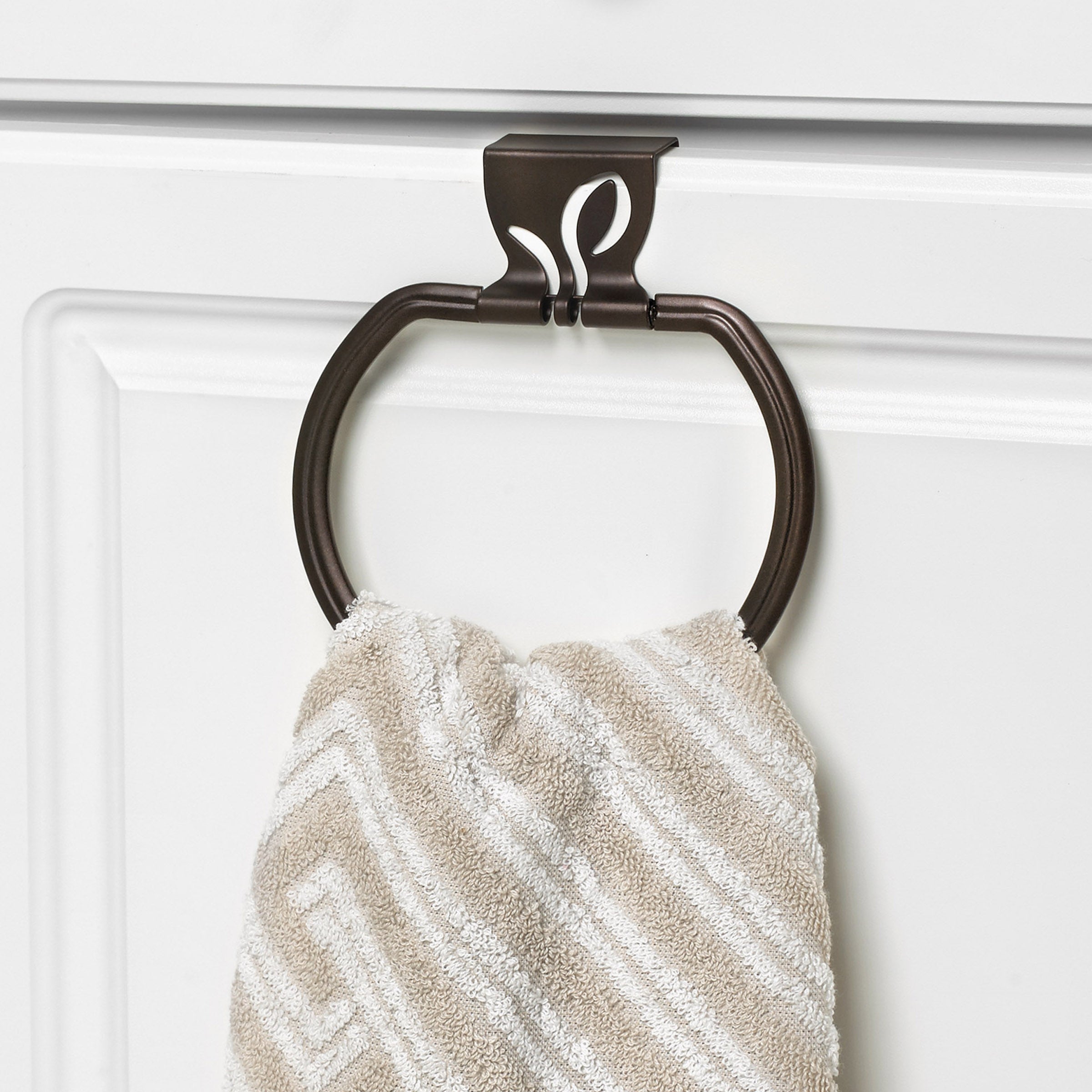 Leaf Over the Cabinet Towel Ring Spectrum