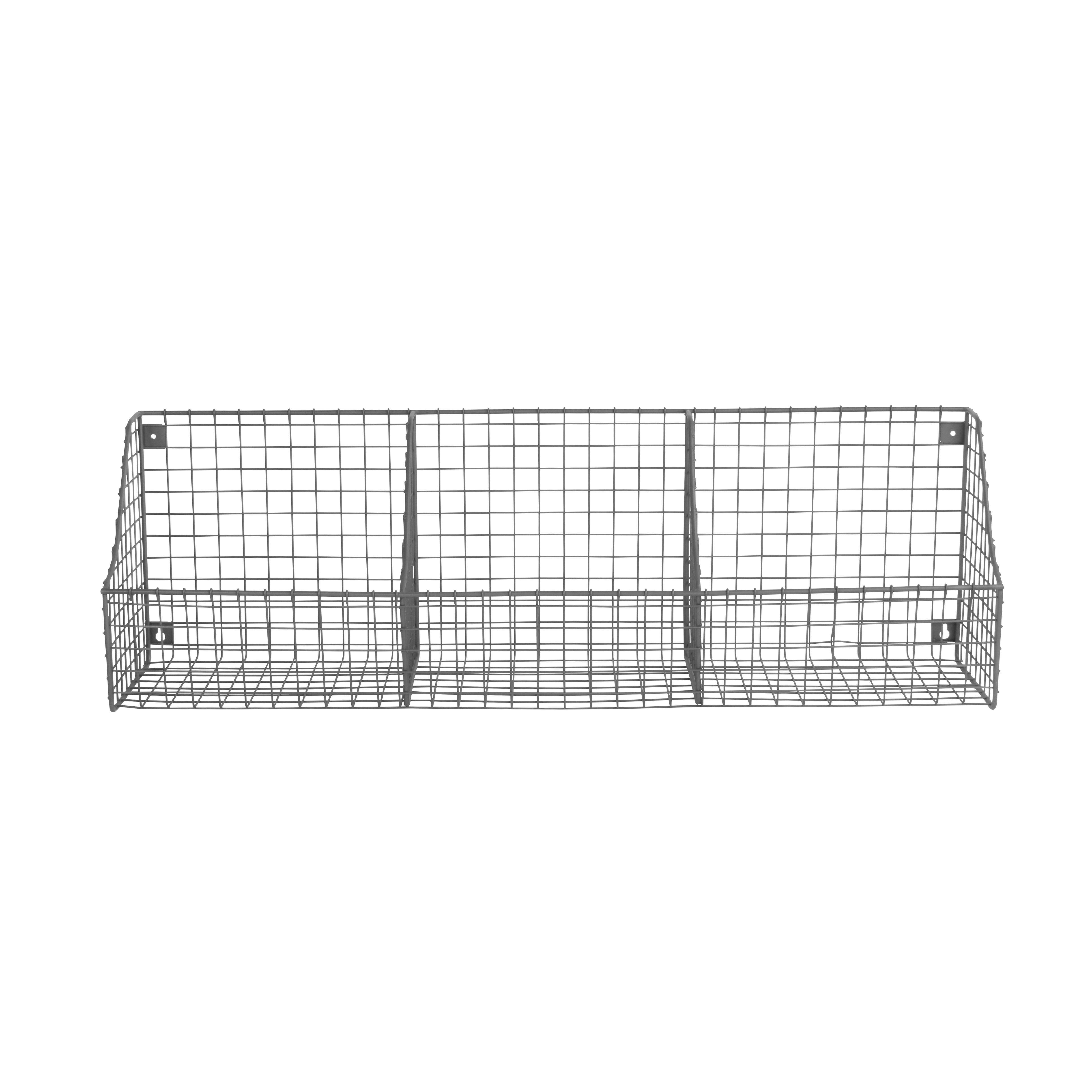 Wall Mount Triple Bin Storage Basket Spectrum