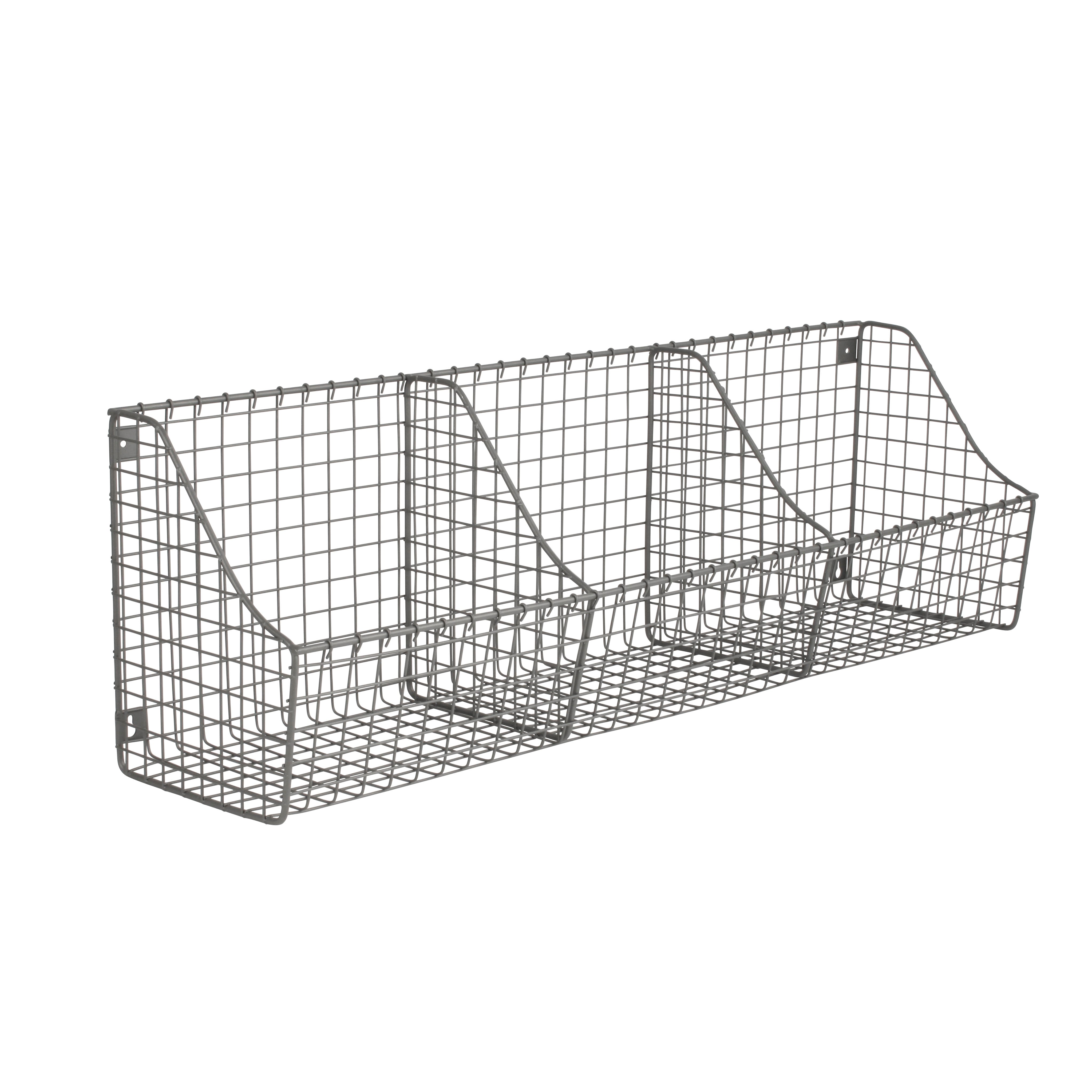 Wall Mount Triple Bin Storage Basket Spectrum