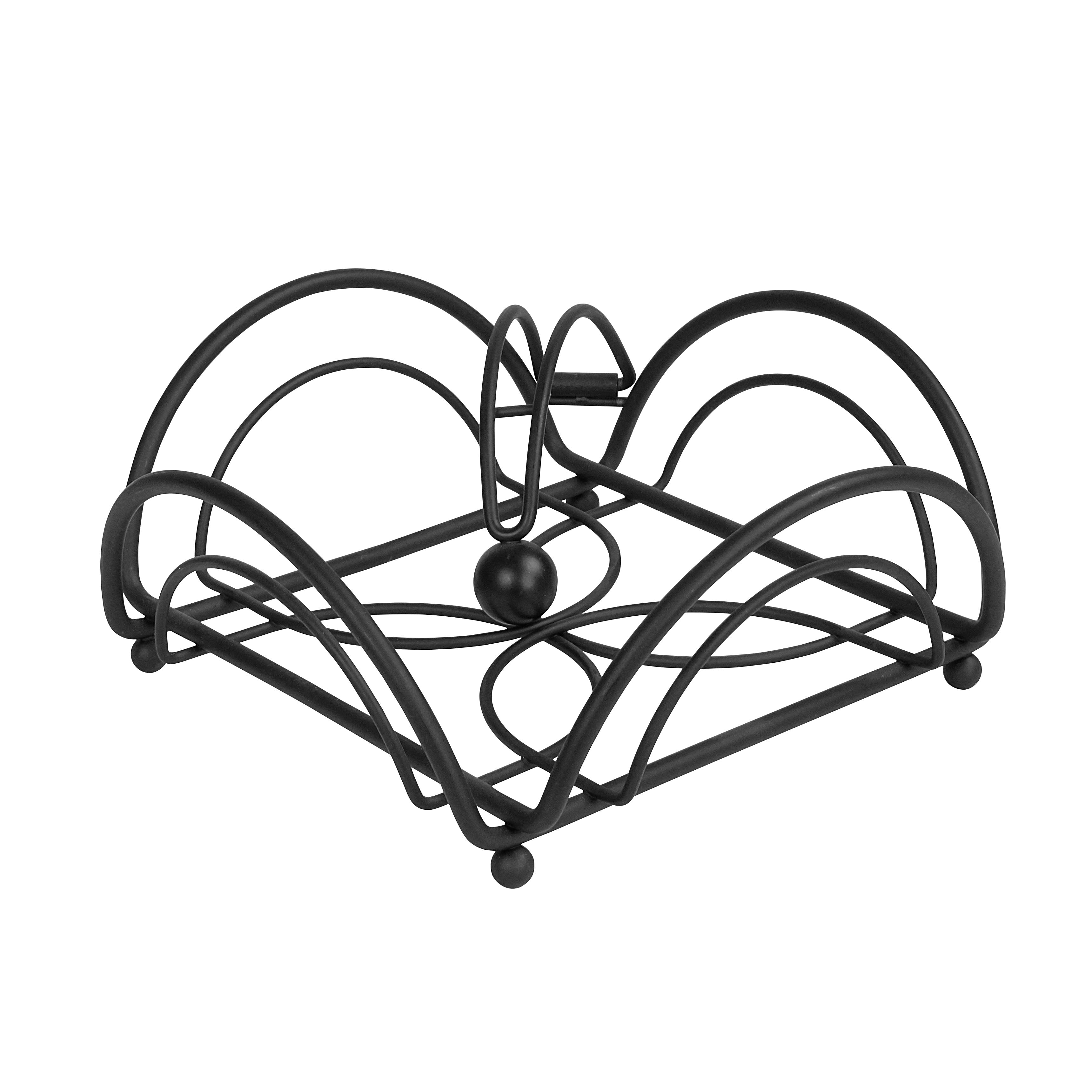 Flower Weighted Napkin Holder Spectrum Black