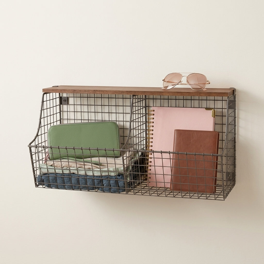 Vintage Living Double Storage Basket Spectrum