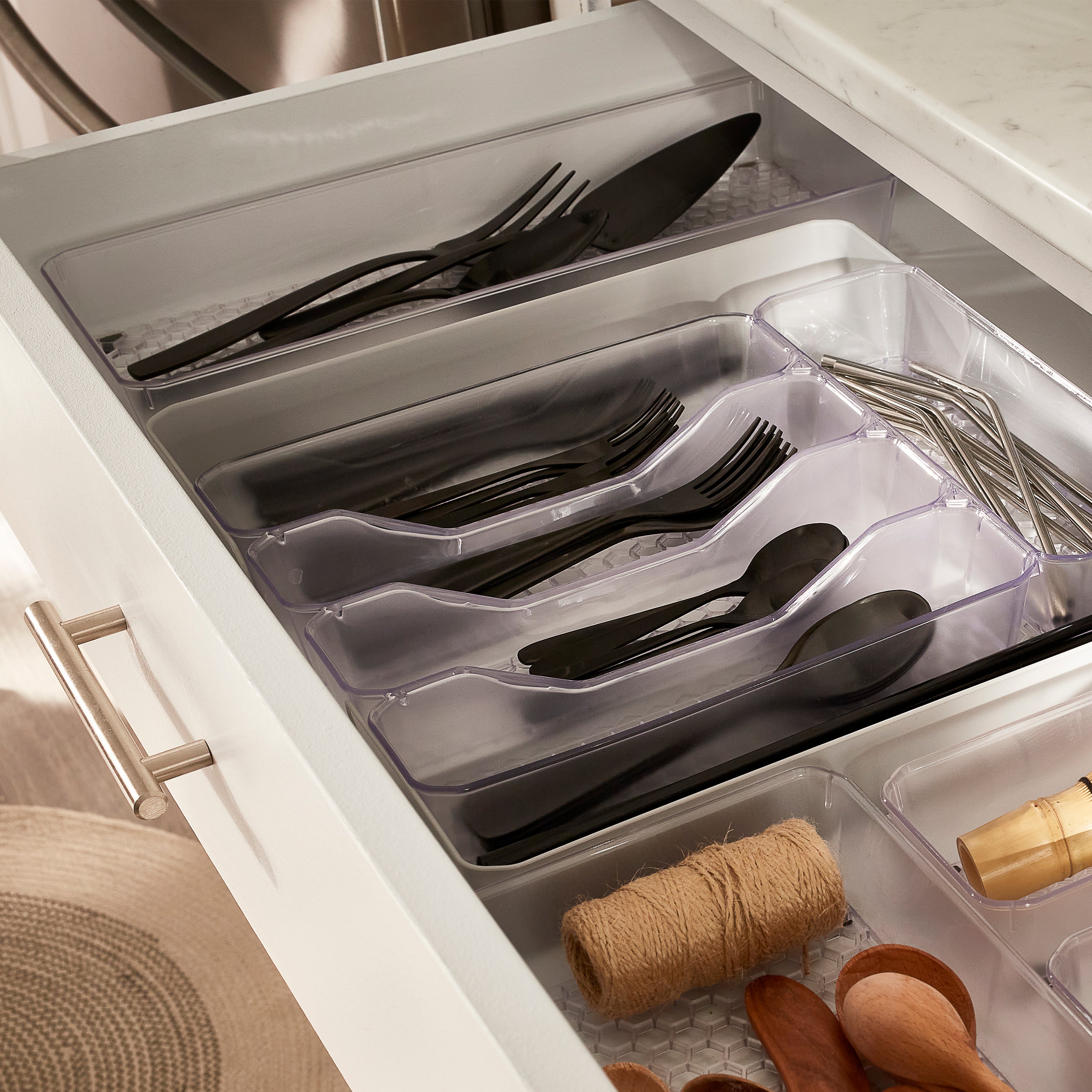 HEXA 6 Divider Expandable Silverware Tray Spectrum
