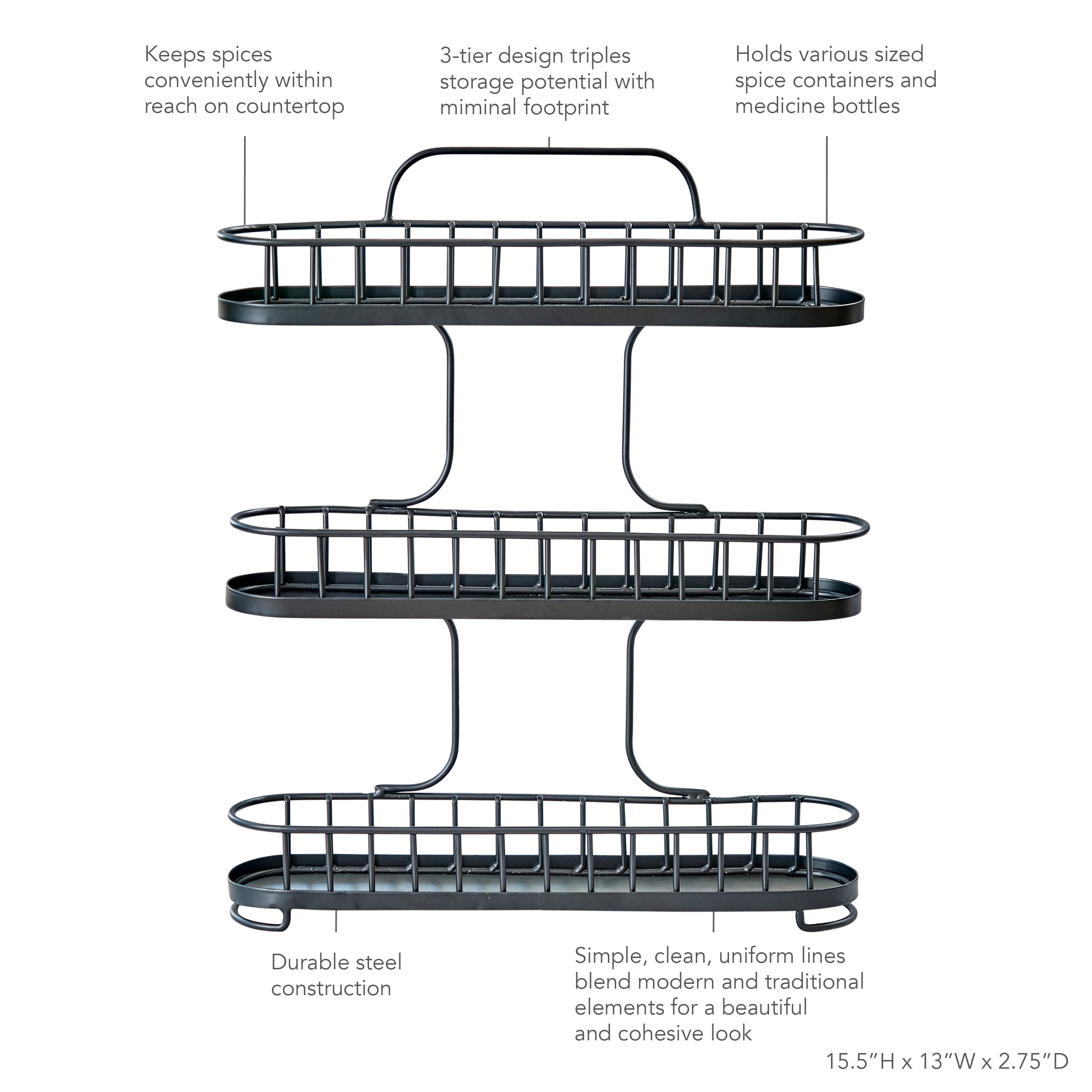 Yumi 3-Tier Spice Rack Spectrum