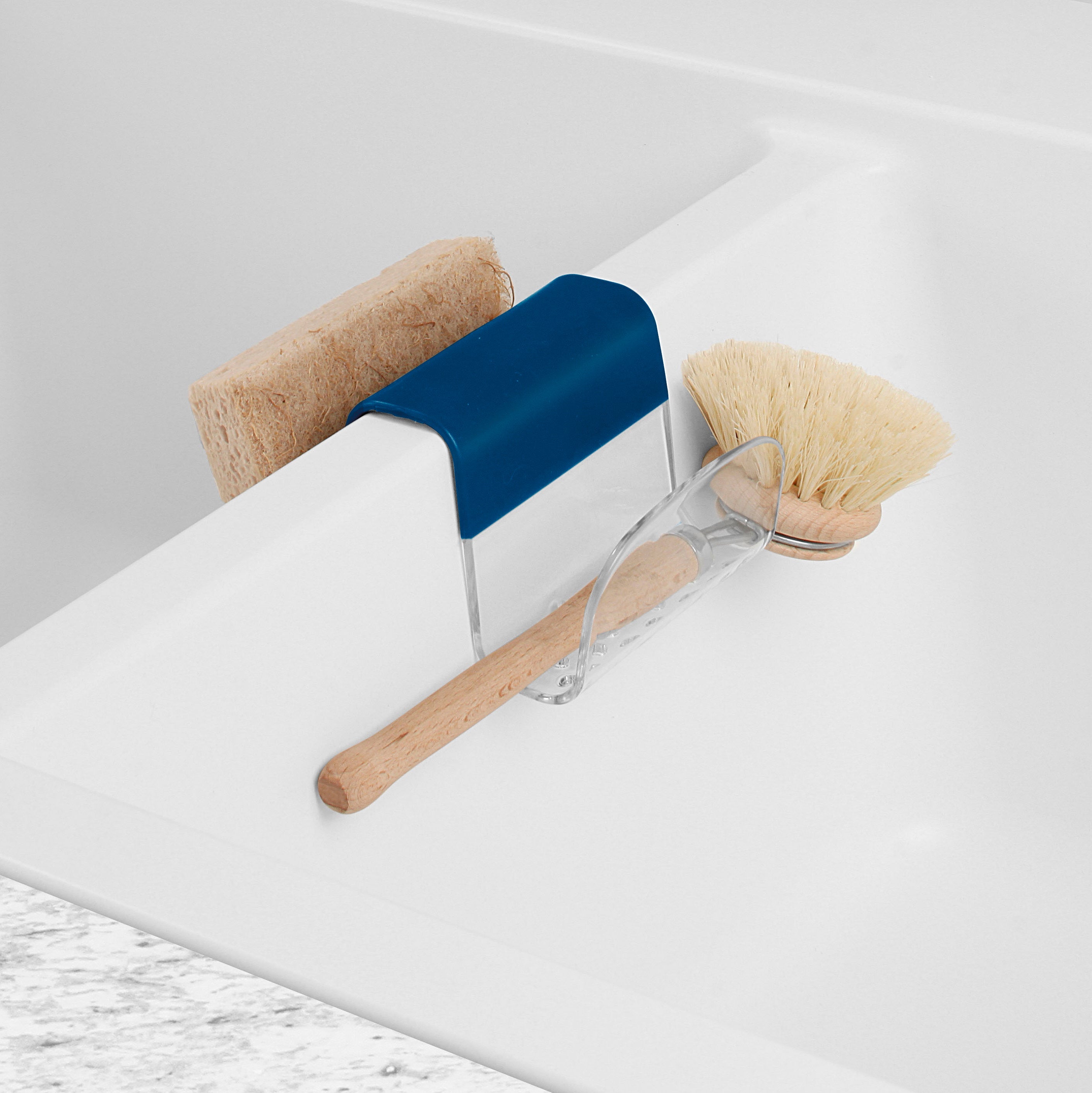 Cora Sponge & Brush Sink Saddle Spectrum Blue