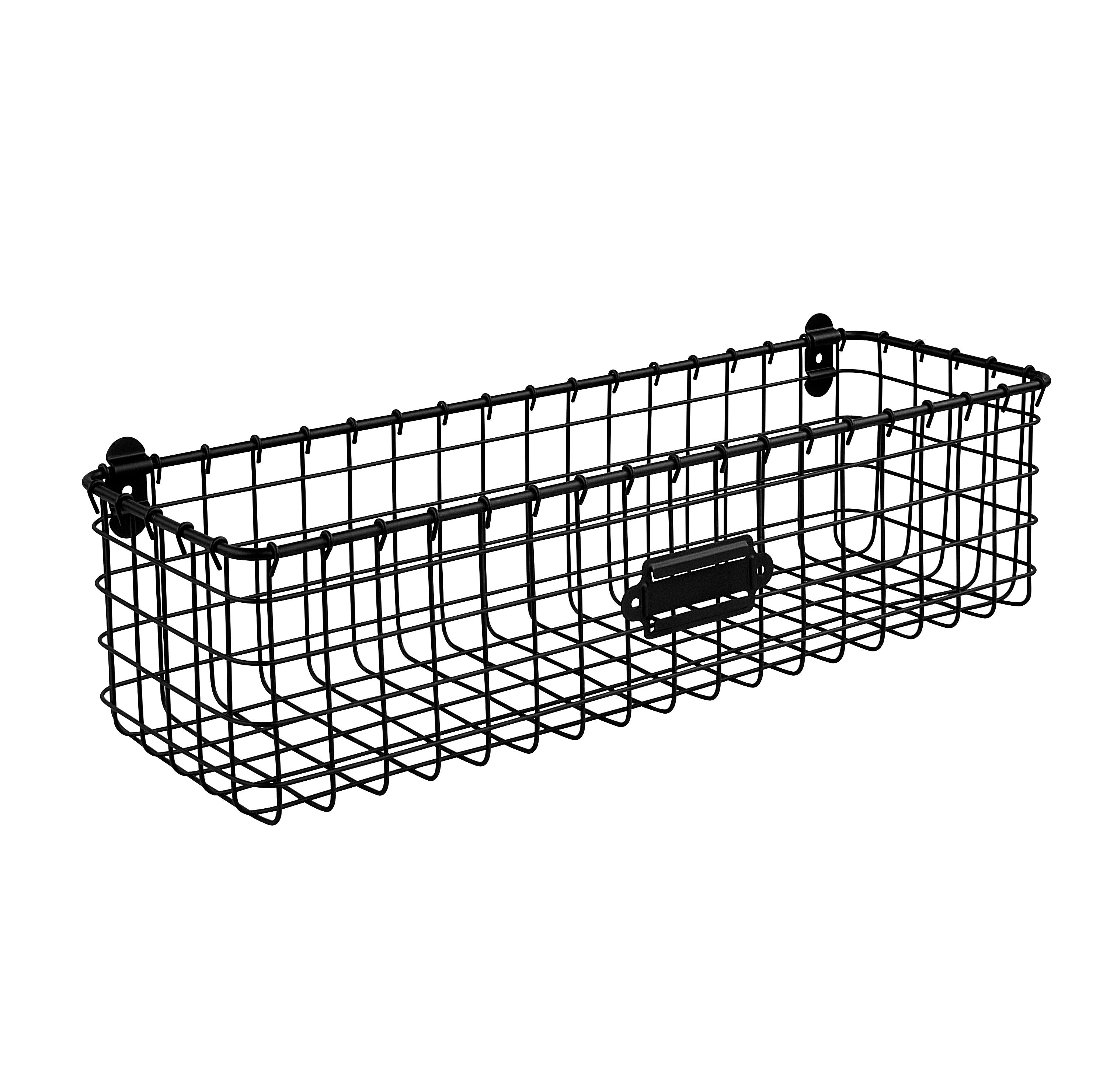 Vintage Living Wall Mount Storage Basket Spectrum Black
