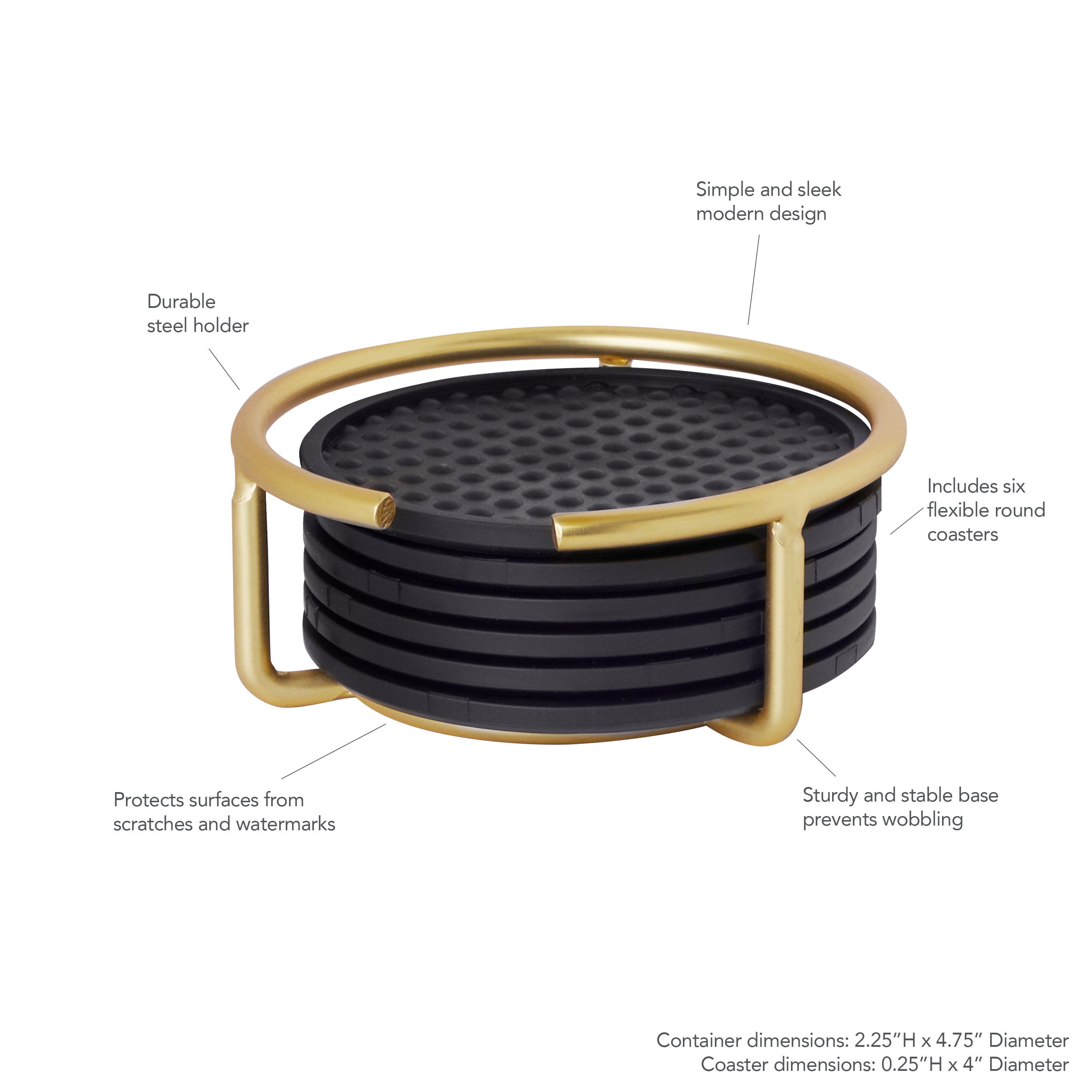 Euro Coaster Container with 6 Coasters Spectrum