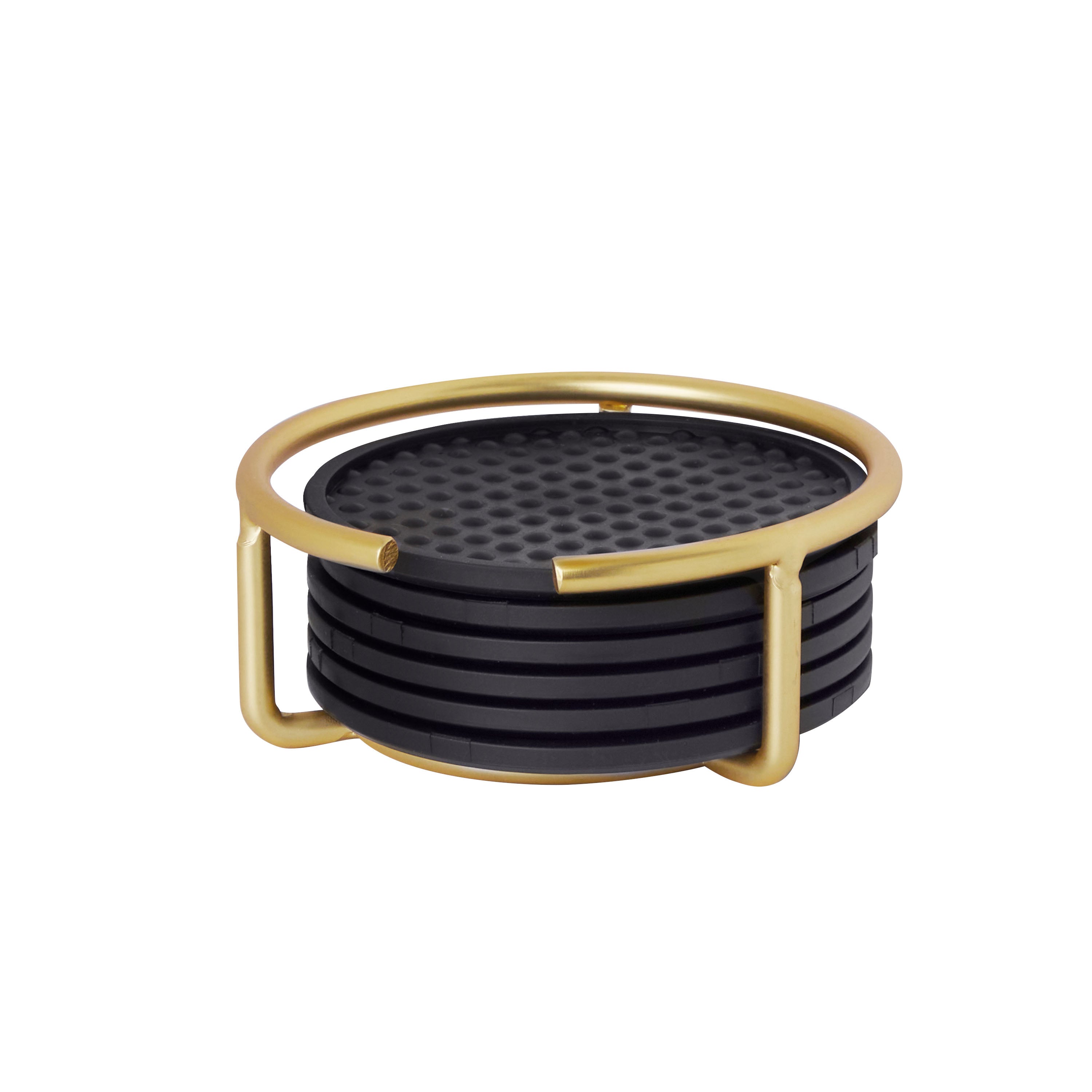 Euro Coaster Container with 6 Coasters Spectrum Gold