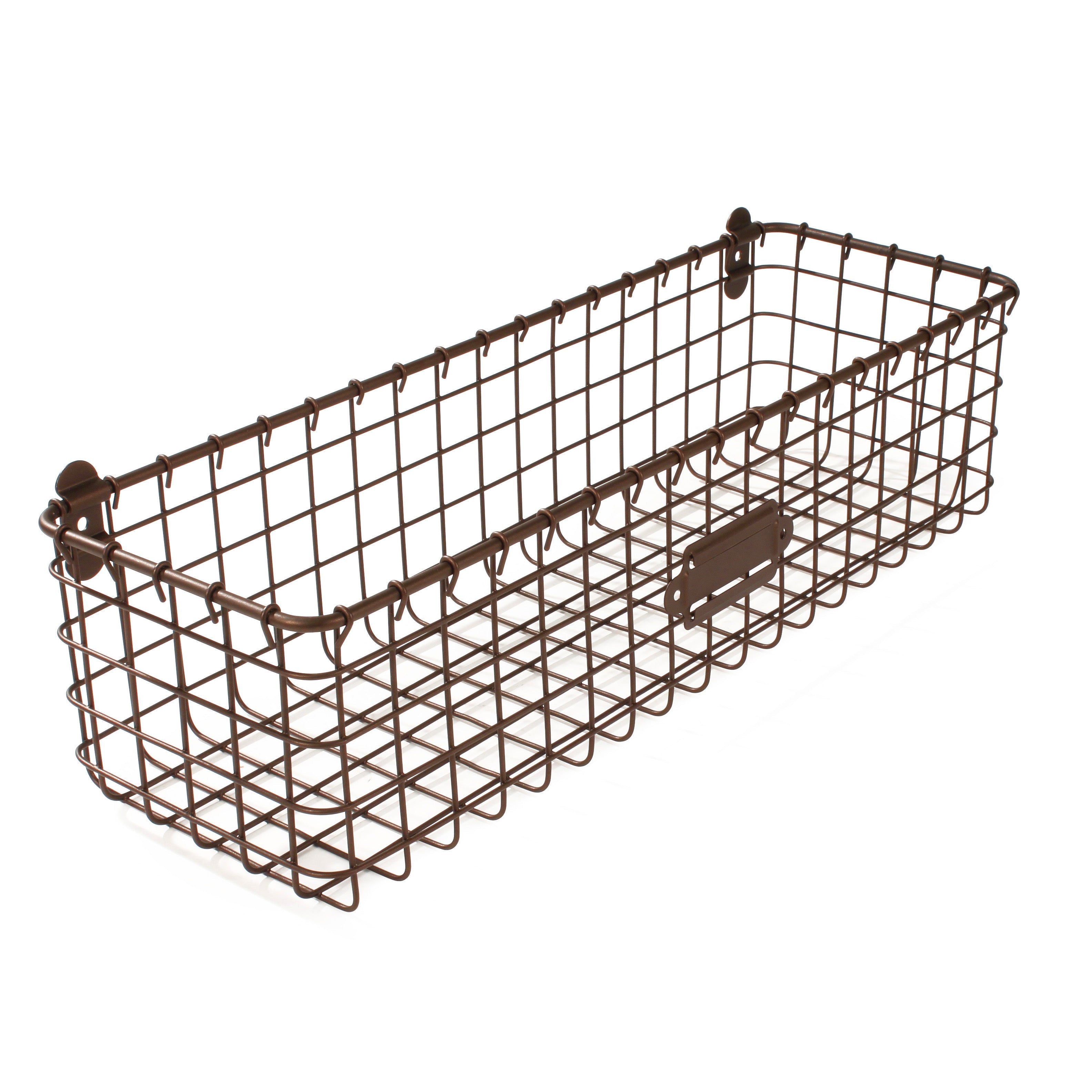 Vintage Living Wall Mount Storage Basket Spectrum Bronze