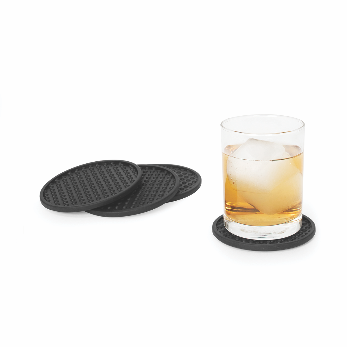 Cora Bubble Coasters - Set of 4 Spectrum Black
