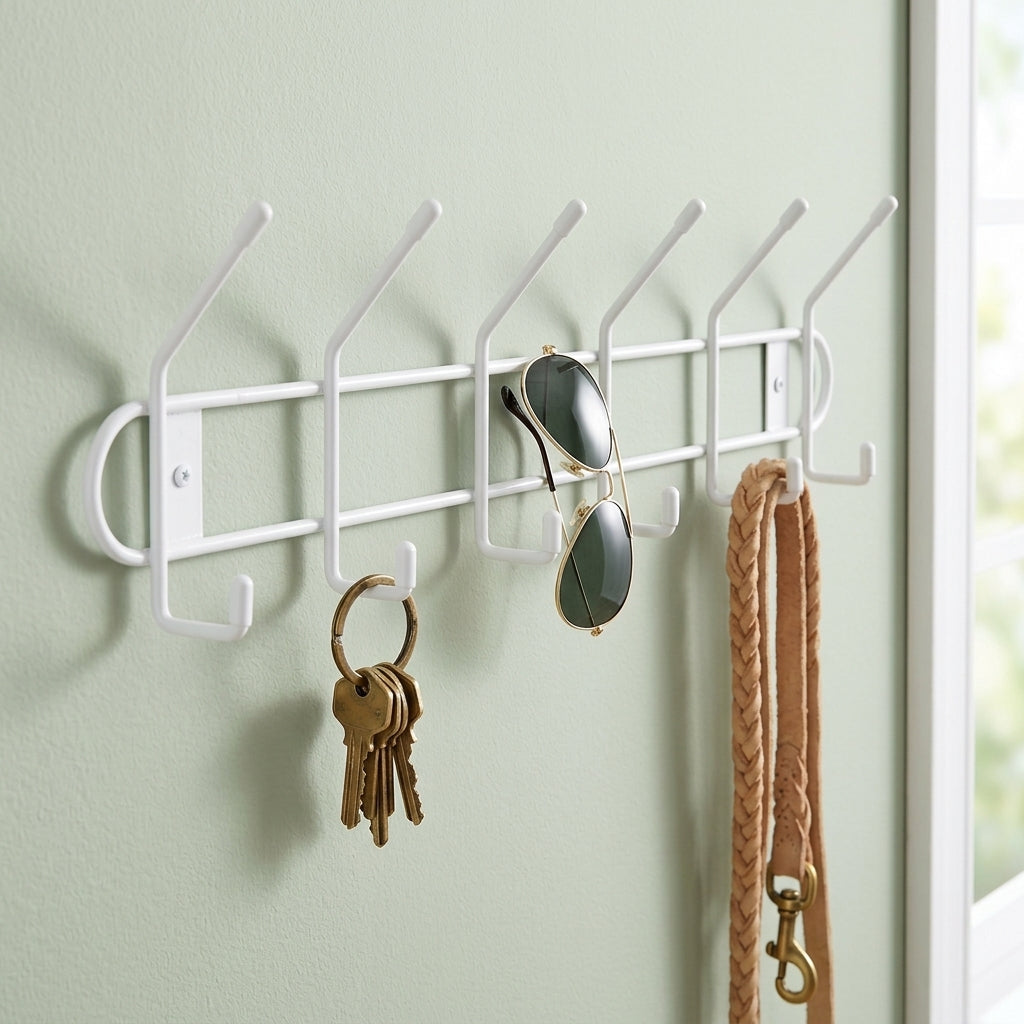 Wall Mount Rack 6 Double Hooks Spectrum