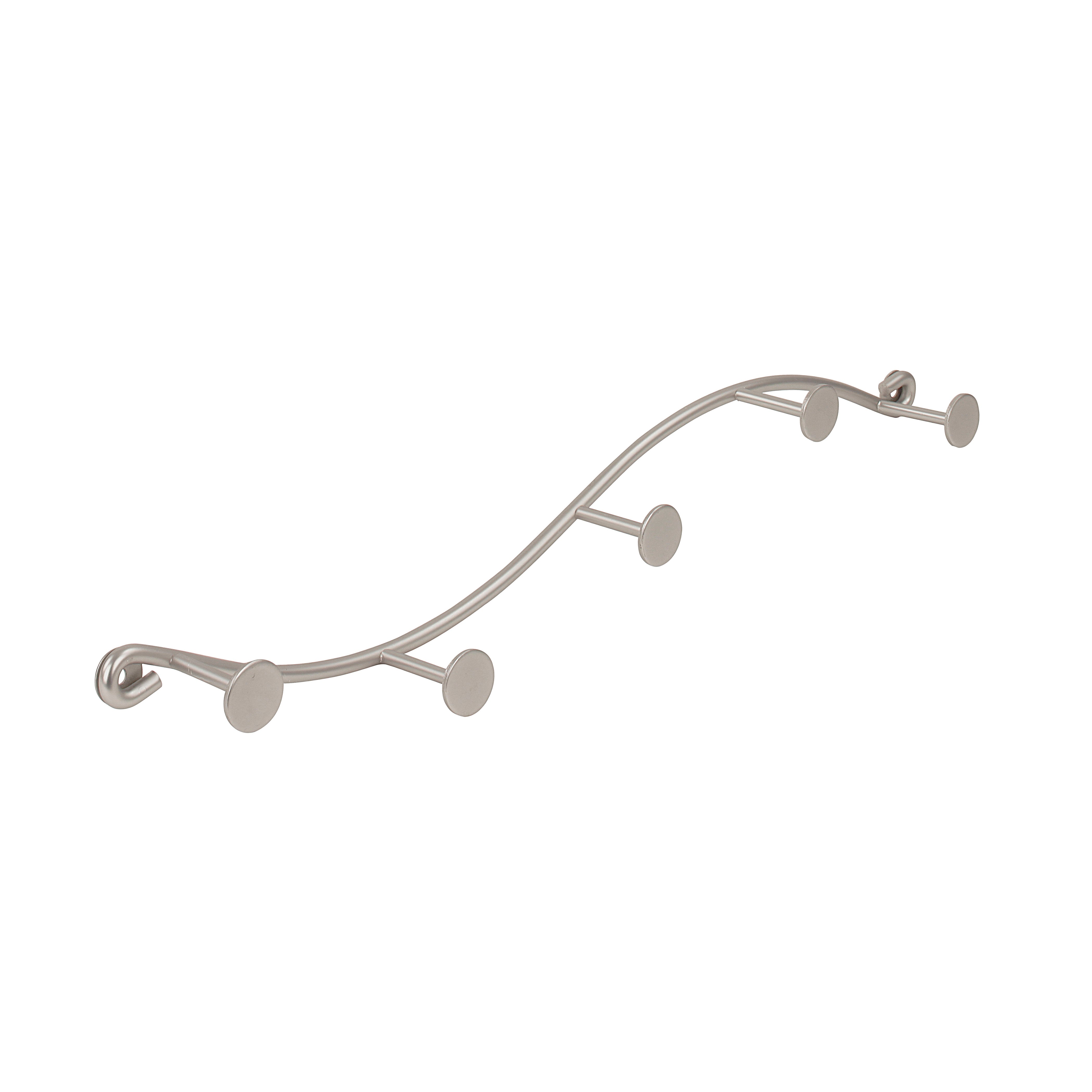 Wall Mount Sweep Rack 5 Hooks Spectrum Satin Nickel