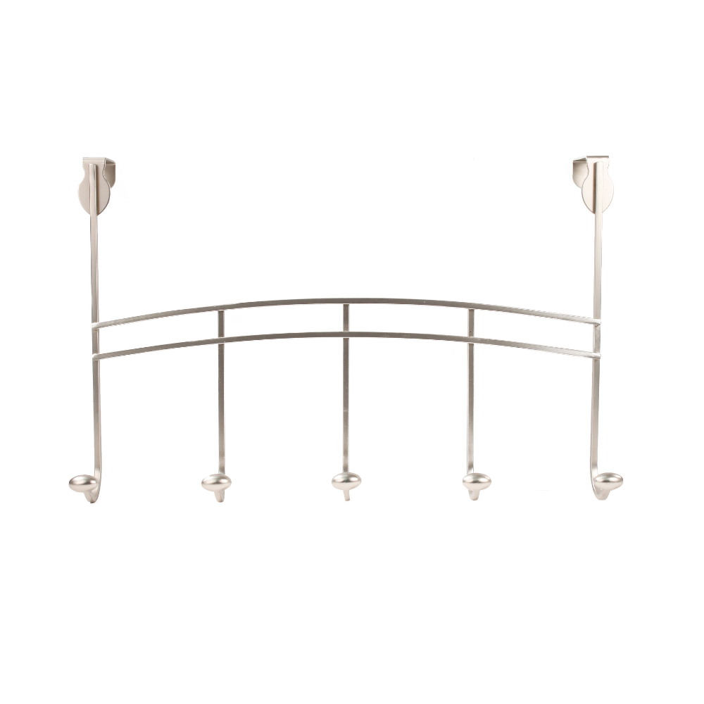 Over the Door Rack 5 Hooks Spectrum Satin Nickel