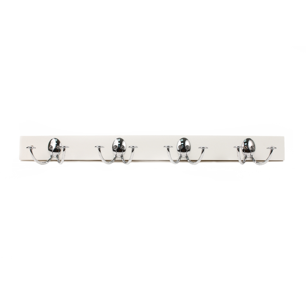 Stratford Wall Mount 4 Double Hooks Spectrum White