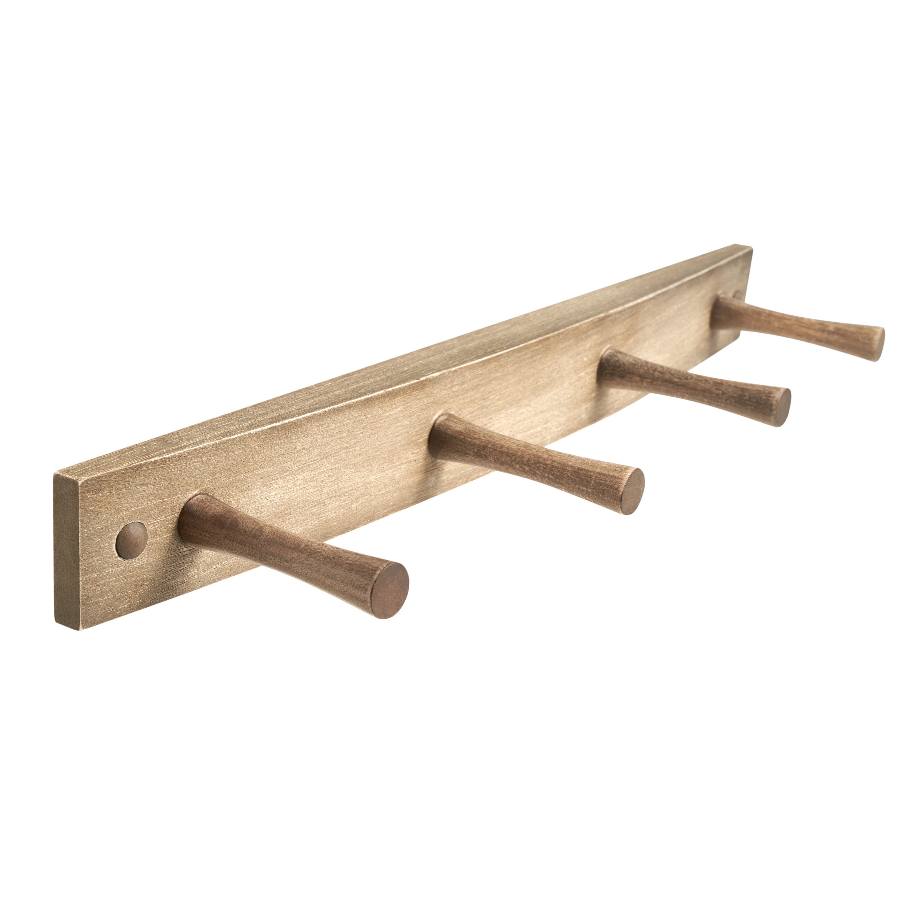 Wall Mount Wood Rack 4 Pegs Spectrum Greige