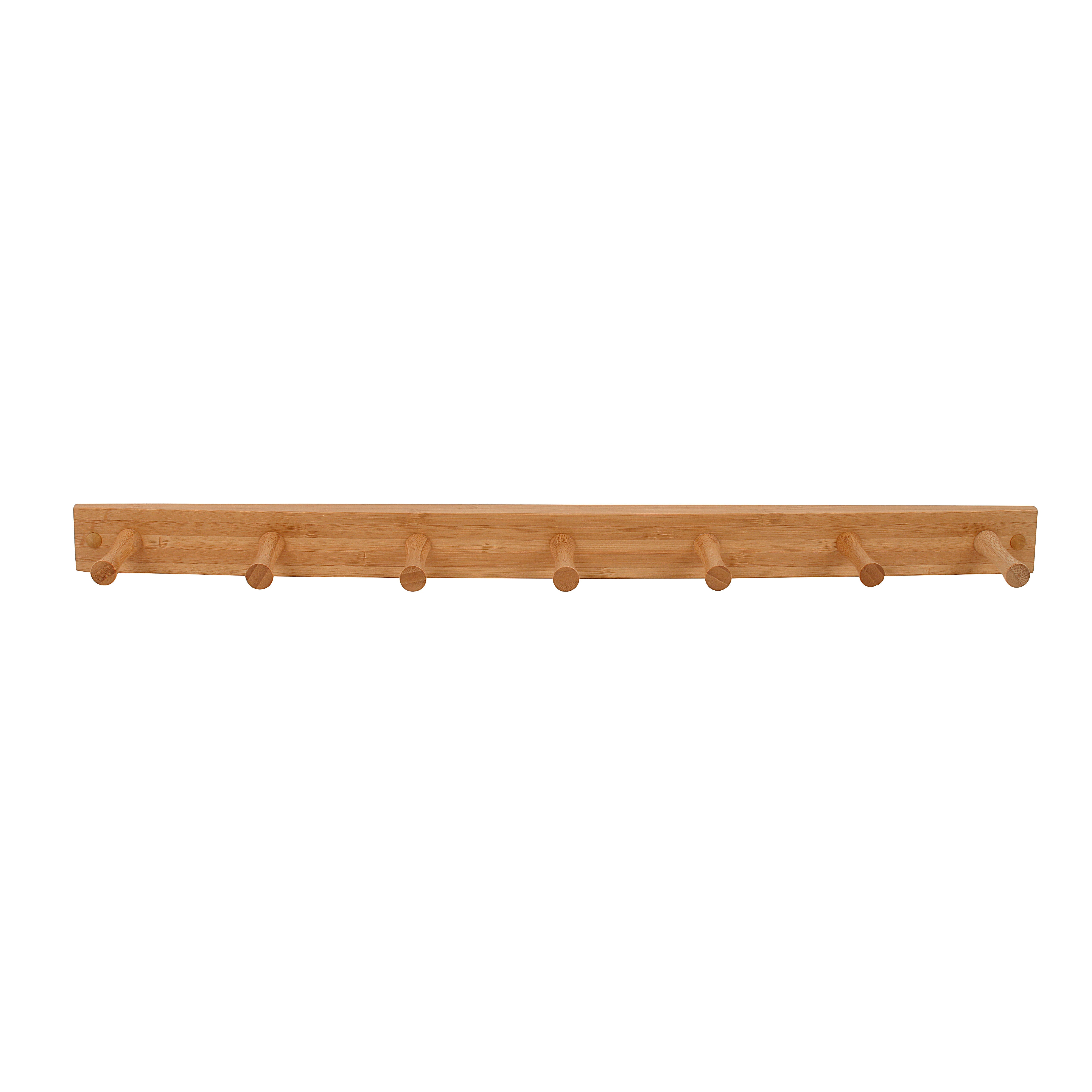 Wall Mount Wood Rack 7 Pegs Spectrum