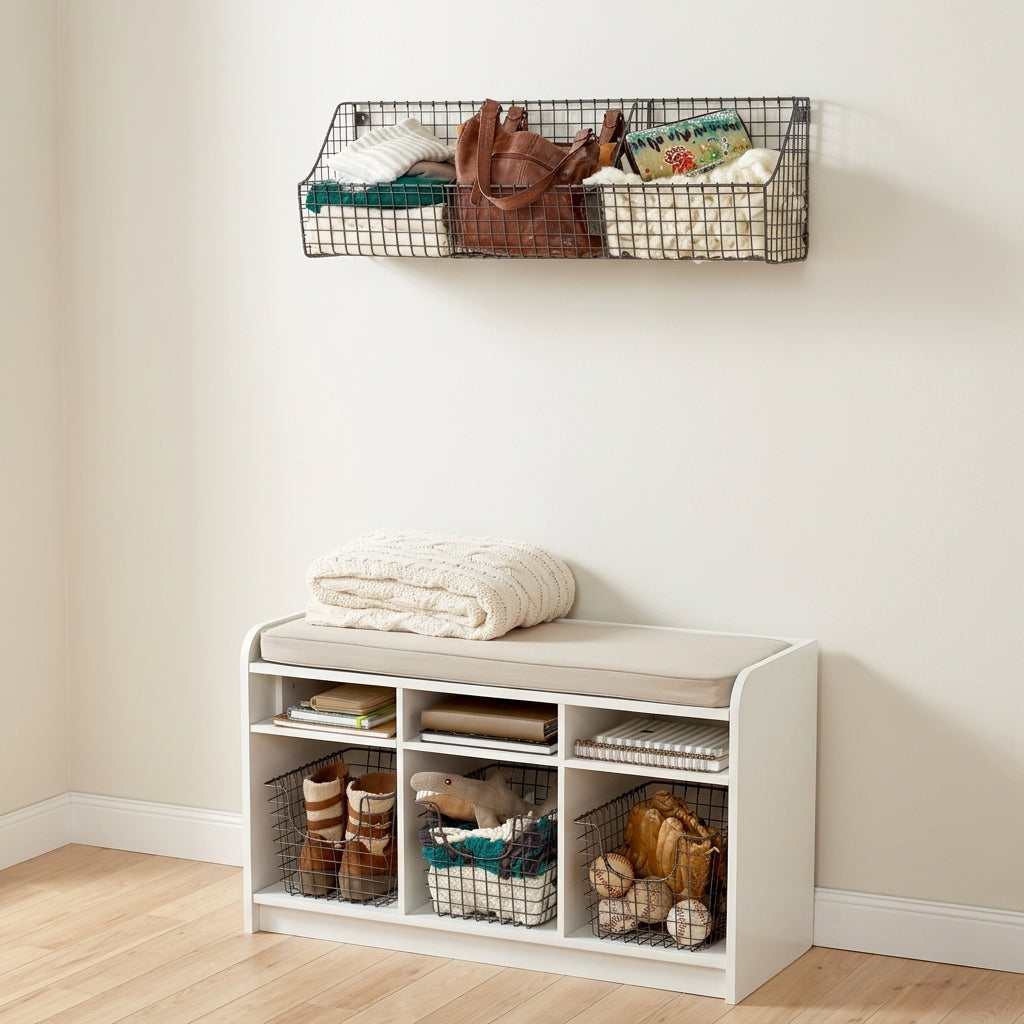 Wall Mount Triple Bin Storage Basket Spectrum