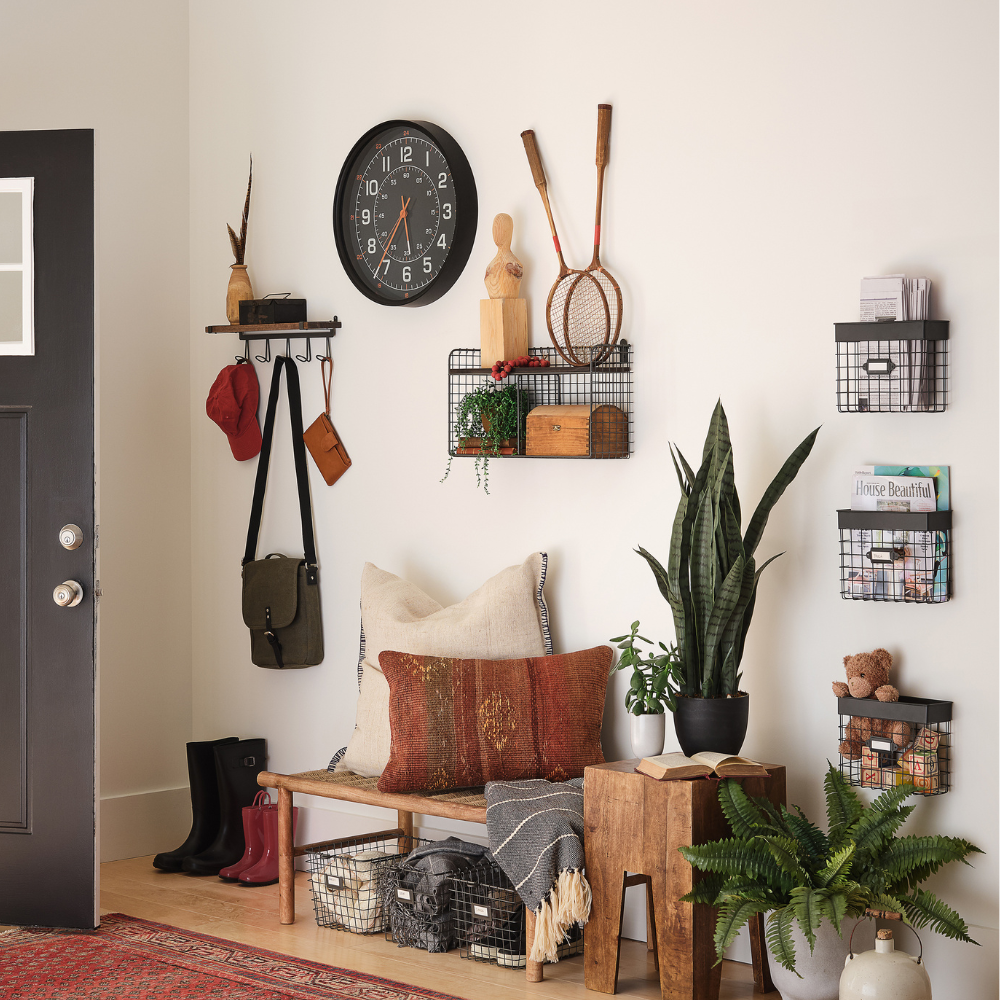 Vintage Living Wall Mount Shelf & Hooks Spectrum