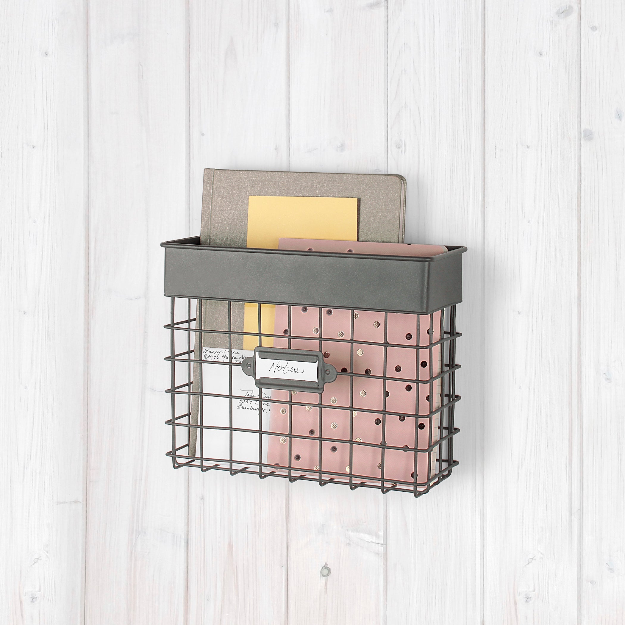 Vintage Living Wall Mount Mail Bin Spectrum