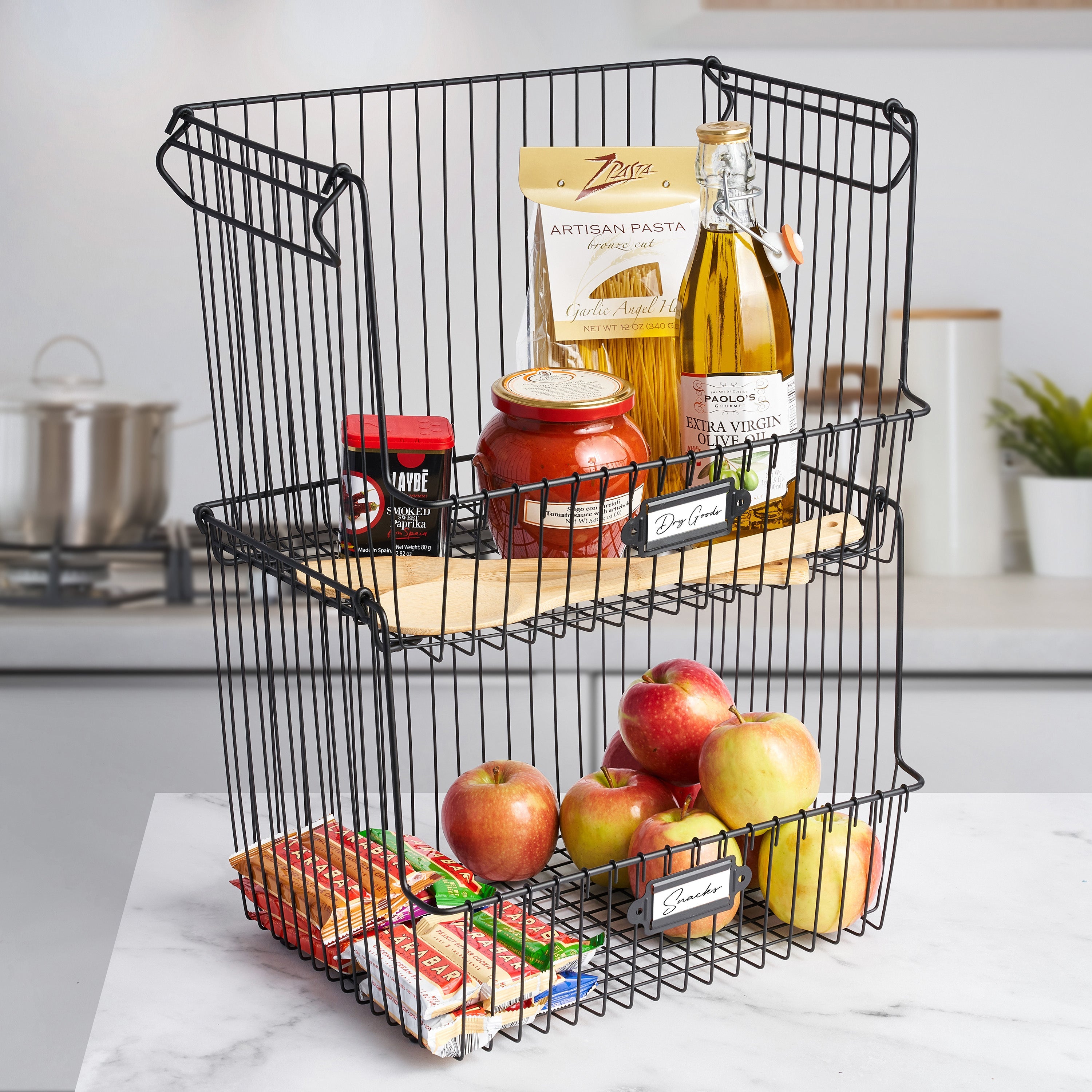 Vintage Living Stacking Storage Basket Large Spectrum