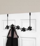 Picture of Flower Over the Door 5-Hook Rack - Black