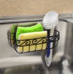 Picture of Scroll™ Suction Sink Sponge & Brush Holder - Black