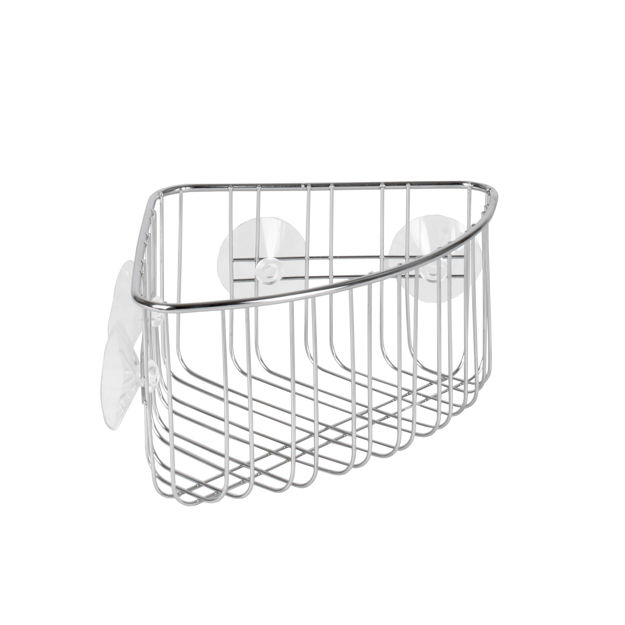 Contempo Suction Cup Corner Shower Basket SS