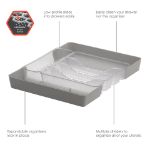 Picture of HEXA® 5-Divider Expandable Silverware Tray — Stone Gray/Clear Frost