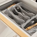 Picture of HEXA® 5-Divider Silverware Tray — Stone Gray