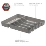 Picture of HEXA® 6-Divider Silverware Tray — Stone Gray