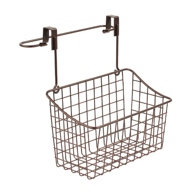 Picture of Grid Over the Cabinet Towel Bar & Medium Basket - Bronze
