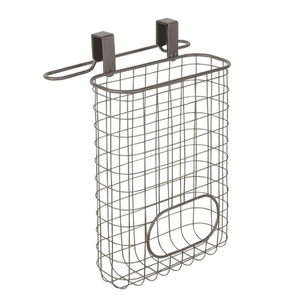 Picture of Grid Over the Cabinet Towel Bar & Recycling Bag Holder - Industrial Gray