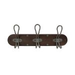 Picture of Millbrook Wall Mount 3-Hook Wood Rack - Coffee