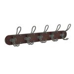 Picture of Millbrook Wall Mount 5-Hook Wood Rack - Coffee