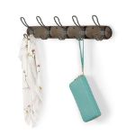 Picture of Millbrook Wall Mount 5-Hook Wood Rack - Coffee