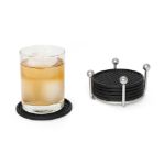 Picture of Pantry Works 6 Black Coasters with Holder - Satin Nickel