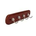 Picture of 4-Hook Wall Mount Key Rack - Walnut/Satin Nickel