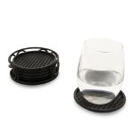 Picture of Scroll 6-Piece Coasters with Holder - Black