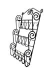 Picture of Scroll Wall Mount 3-Tier Letter Holder & Key Rack - Black 