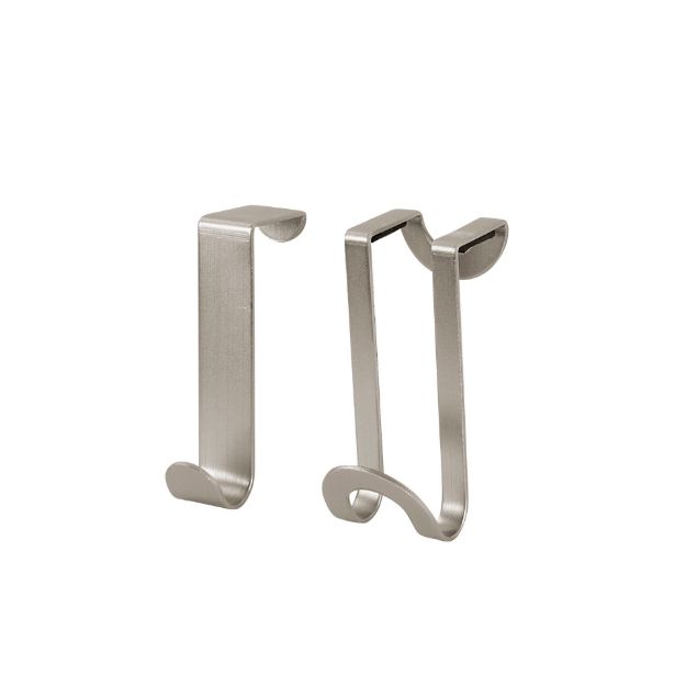 Picture of 2-Piece Over the Cabinet Pos/Neg Hook Set - Brushed Nickel