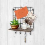 Picture of Vintage Living Wall Mount 4-Hook Shelf & Message Center - Industrial Gray