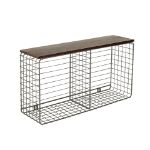 Picture of Vintage Living Wall Mount Cube & Hook Station with Wood Shelf - Industrial Gray