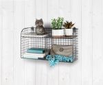 Picture of Vintage Living Wall Mount Double Bin with Shelf - Industrial Gray