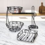 Picture of 3-Piece Scroll Kitchen Countertop Set - Black