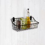 Picture of Vintage Living Small Cabinet Wall Mount Basket - Black