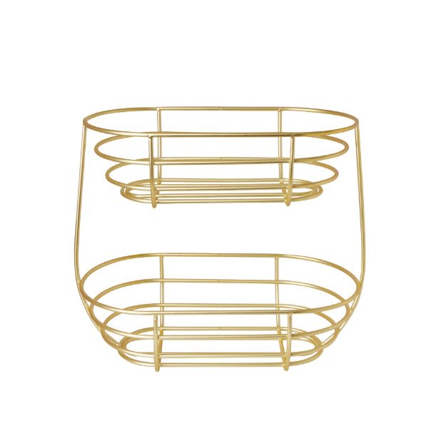 Picture of Euro® 2-Tier Oval Fruit Basket - Gold