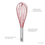 Picture of 11" Silicone Coated Stainless Steel Whip Whisk - Cayenne